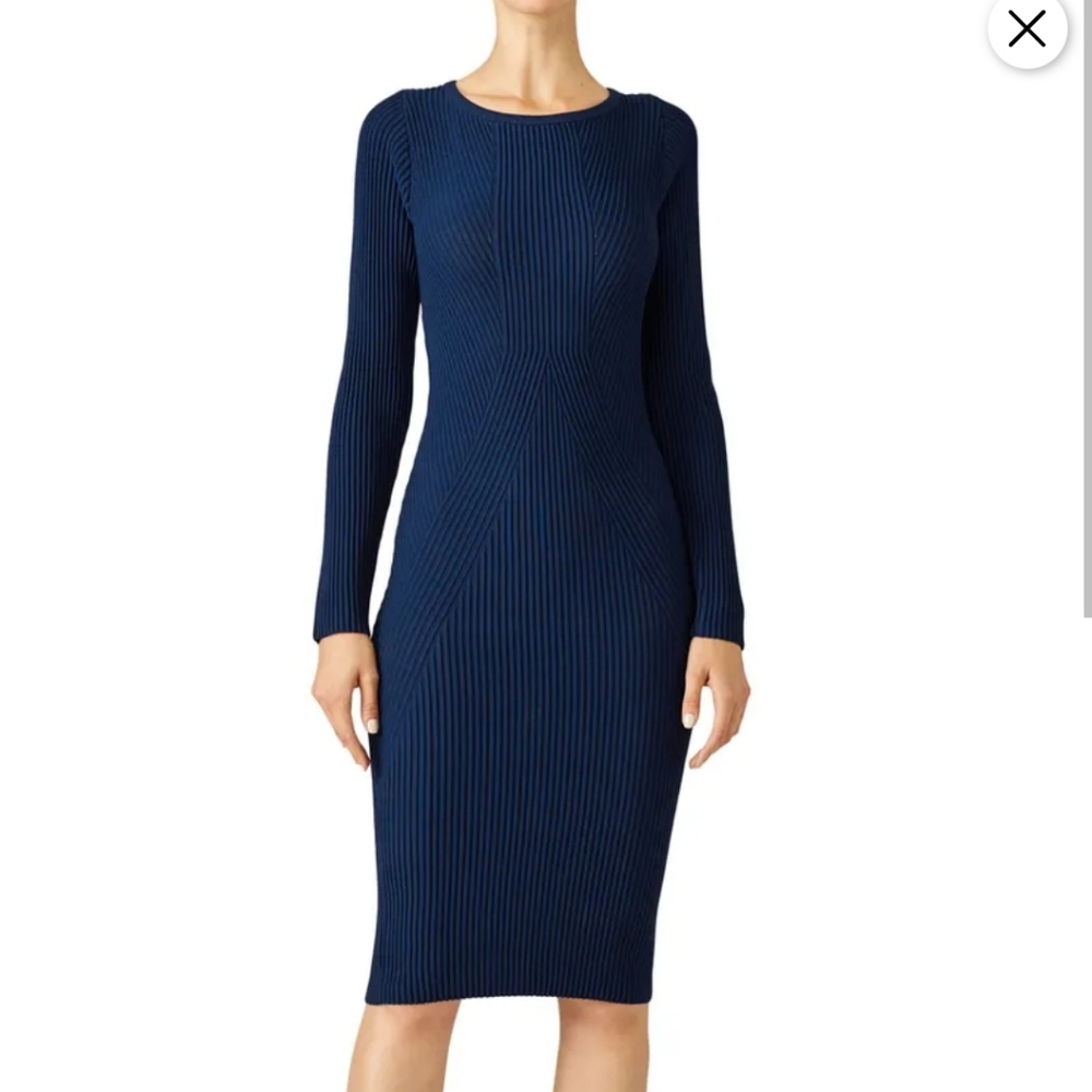 Nicole Miller M Knit bodycon Dress Navy Blue